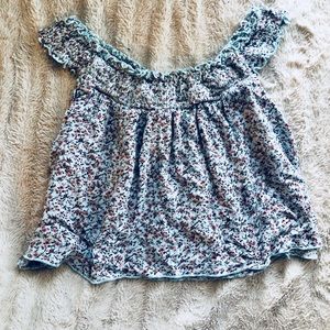 Floral off the shoulder crop top